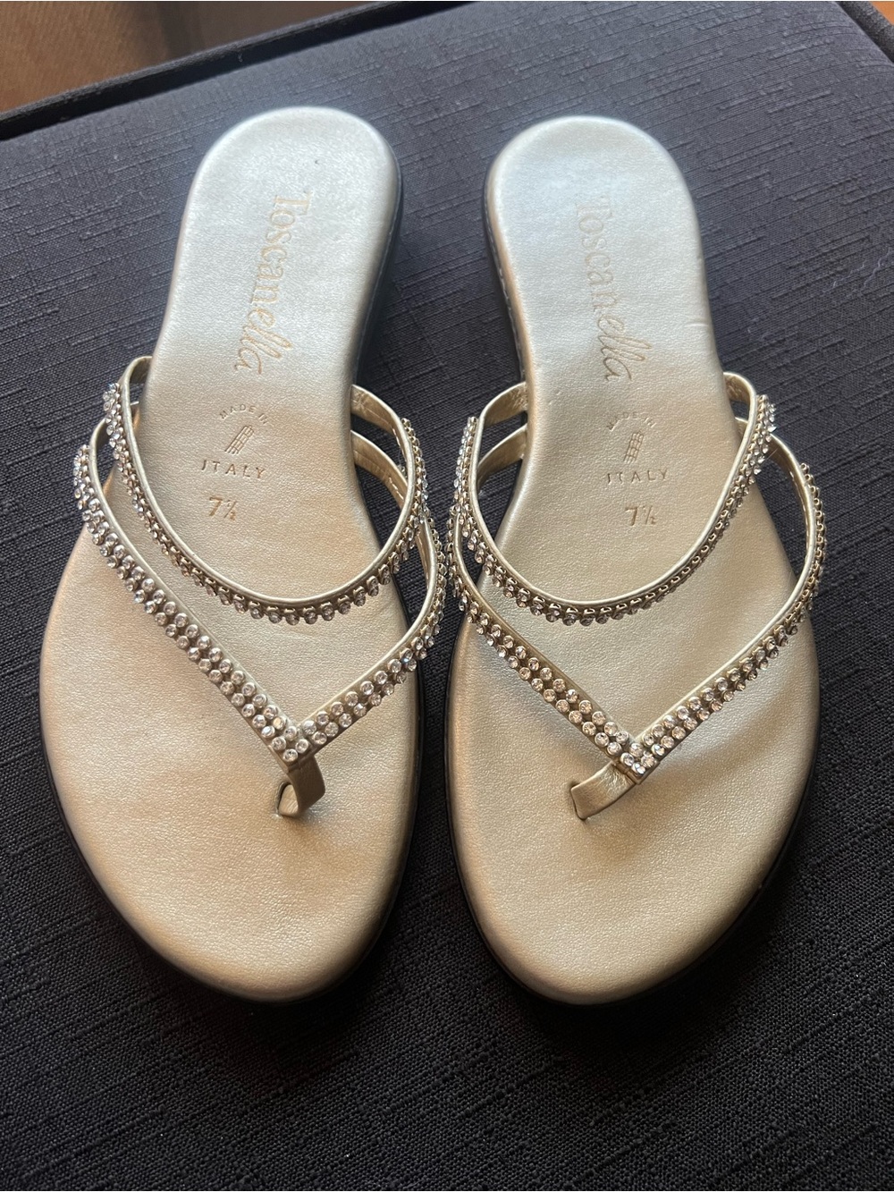 Toscanella Gold Embellished Sandals